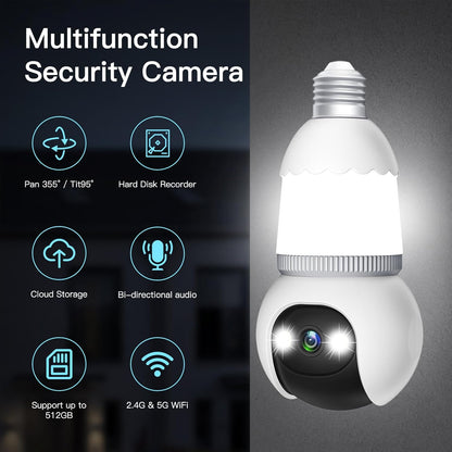 4MP Light Bulb Security Camera 5G