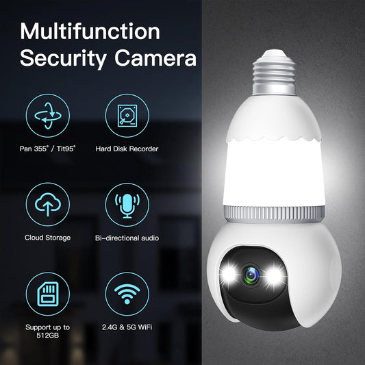4MP Light Bulb Security Camera 5G