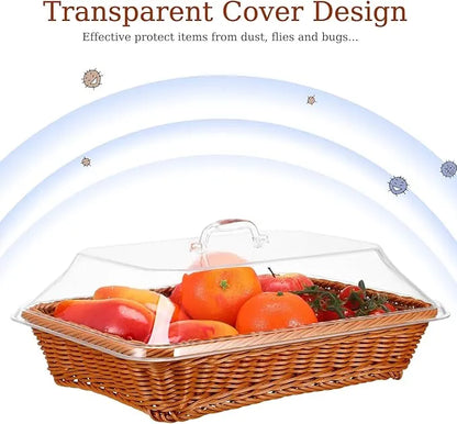 Woven Serving Basket with Clear Acrylic Cover 🧺✨