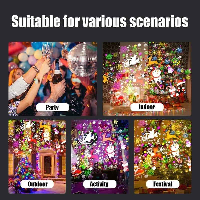 🔥 Christmas Projection Light✨ — 16 Magical Holiday Patterns