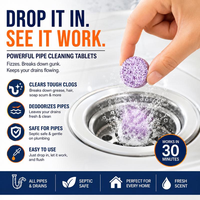 Powerful Pipe Declogging & Cleaning Tablets