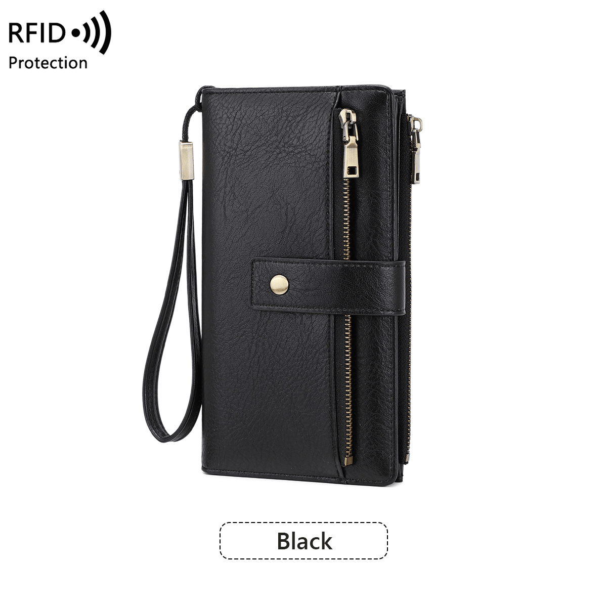 Women's long wallet, stylish clutch, elegant solid color RFID blocking leather wallet👛
