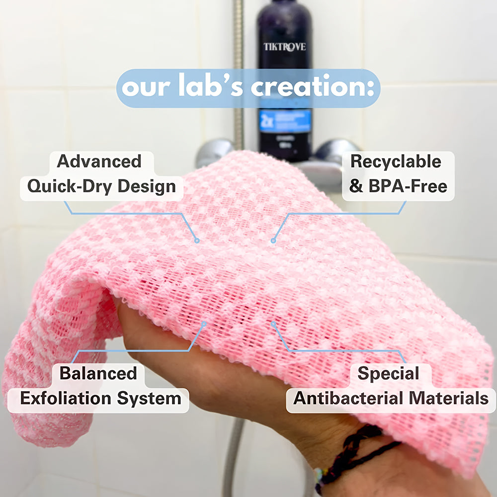 Tiktrove Exfoliating Antibacterial Shower Towel