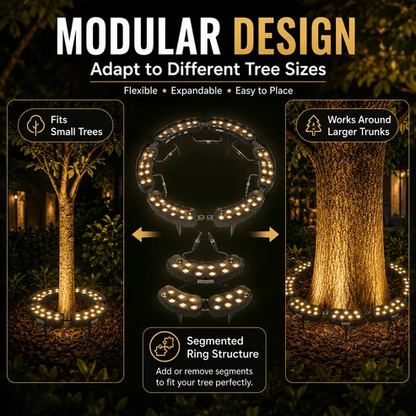 🌳💡 Ring-Shaped Solar Tree Lights – Weatherproof Outdoor Spotlights Ideal for Trees, Pillars, and Gardens