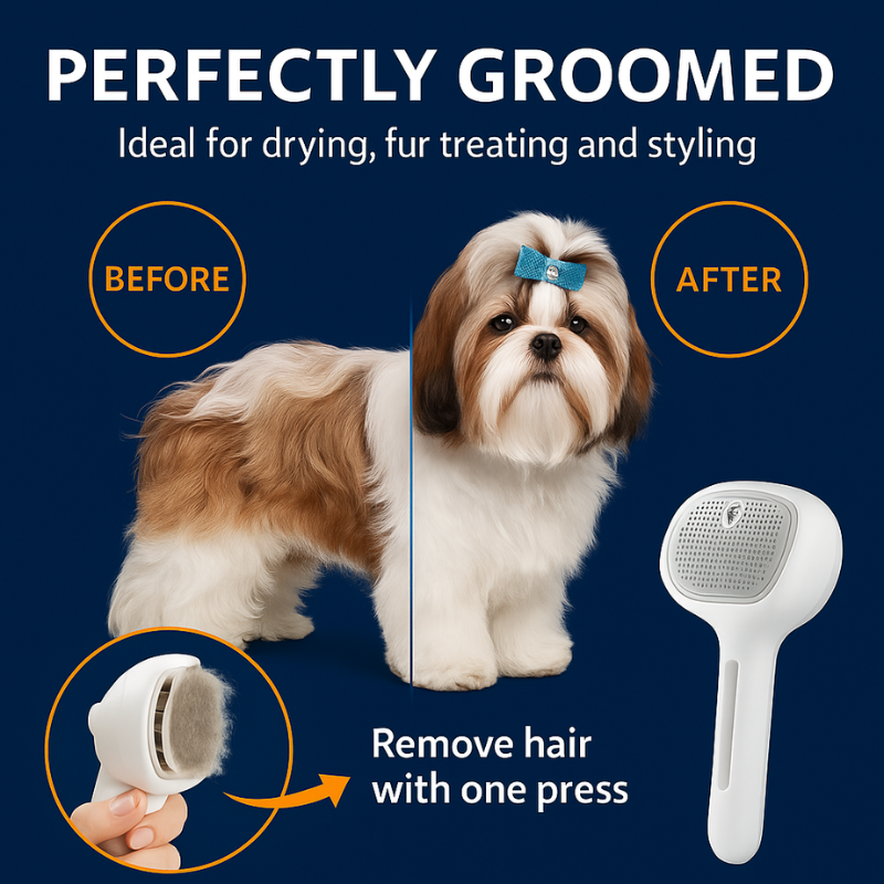 Self-Cleaning Spray Cat Brush for Shedding