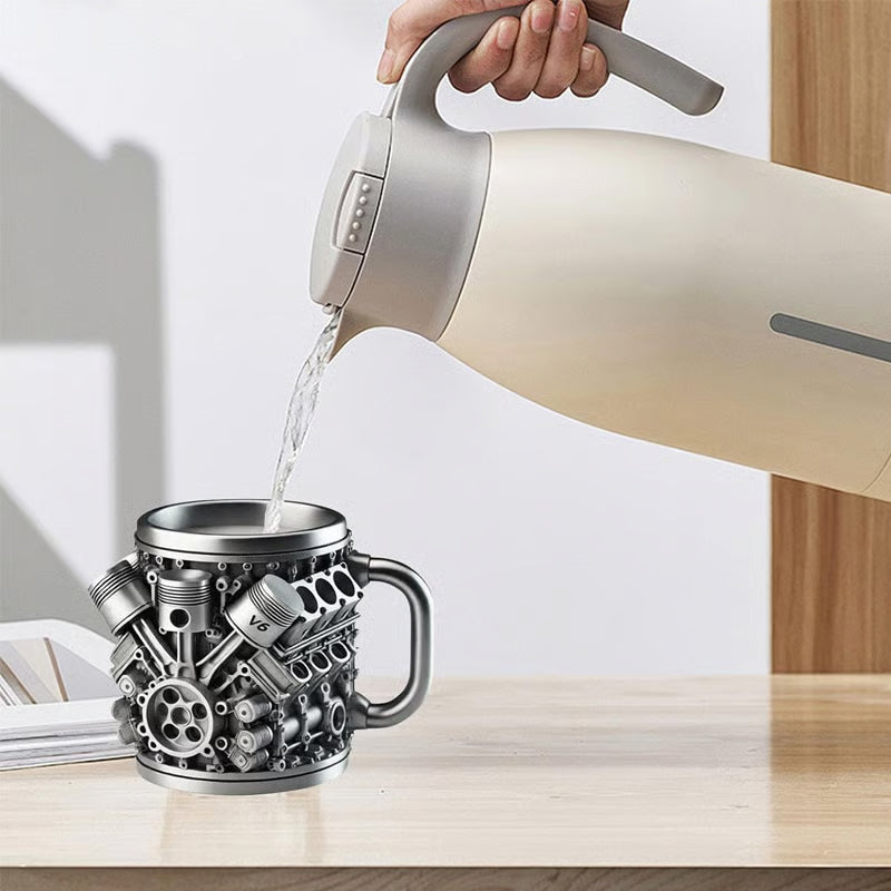 Stainless Steel Mug - V8 Engine Design