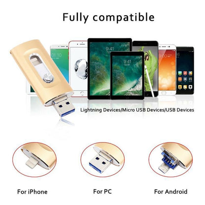 3 in 1 Flash Drive, Portable High Speed USB 3.0 Memory Storage