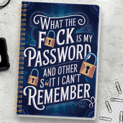 🔥 📅Funny Password Notebook - Spiral Bound with Lock Icons & Funny Security Phrases✍️