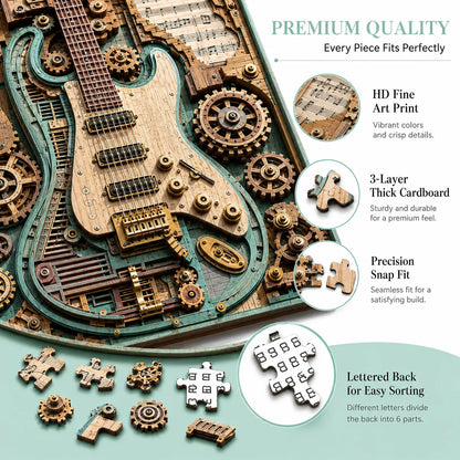 🔥LAST DAY 50% OFF 🧩Creative Steampunk Guitar 3D Puzzle
