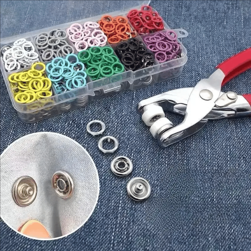 ✨100 pcs Invisible Colored Metal Buckle & Manual Pressure Pliers Kit