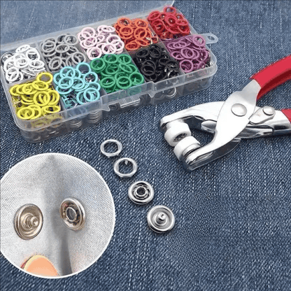 ✨100 pcs Invisible Colored Metal Buckle & Manual Pressure Pliers Kit