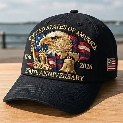 🔥Eagle & Liberty – United States 250th Anniversary Embroidered Hat✨