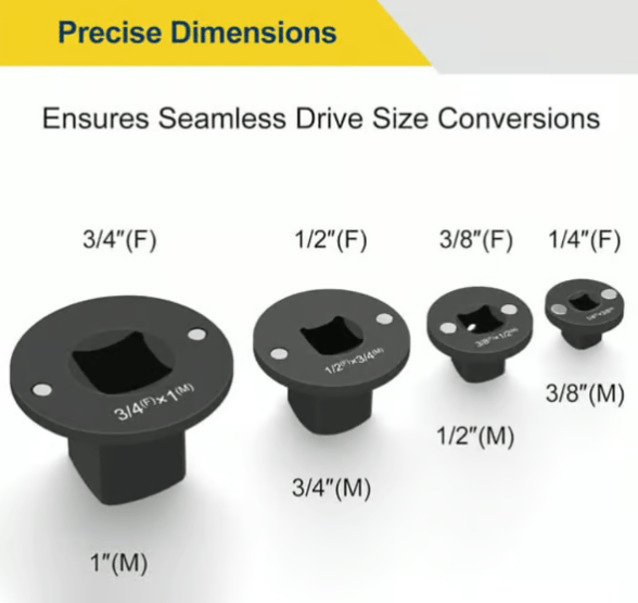 ✨2025 Low Profile Impact Socket Adapter Set – Industrial Drive Ratchet & Wrench Adapter Set for Tight Spaces