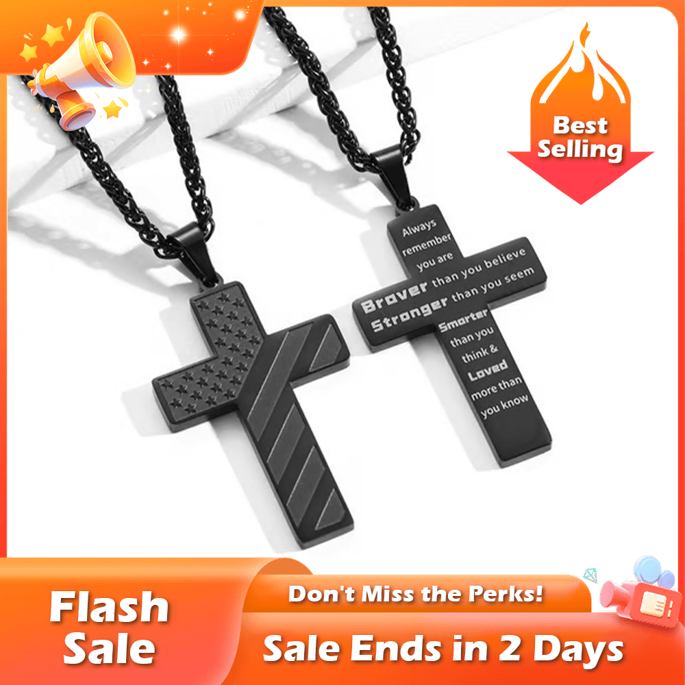 ✨Flag Cross Necklace,Best Gifts