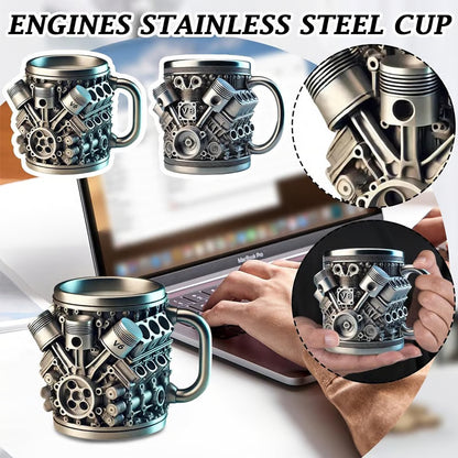 Stainless Steel Mug - V8 Engine Design