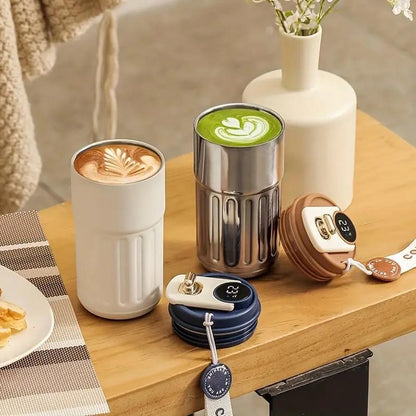 🎁🎁Christmas gift🎁450ml Stainless Steel Travel Mug with Temperature Display - Vacuum Insulated Bottle