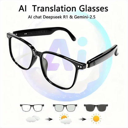 🔥 AI Interpretation Smart Glasses🕶️164-Language Translation, Photochromic Lenses, AI Chat & Hands-Free Audio