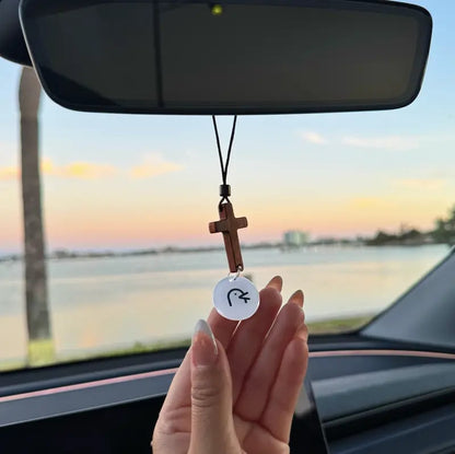 ✝️Bible Verse Car Rearview Hanging Cross Ornament