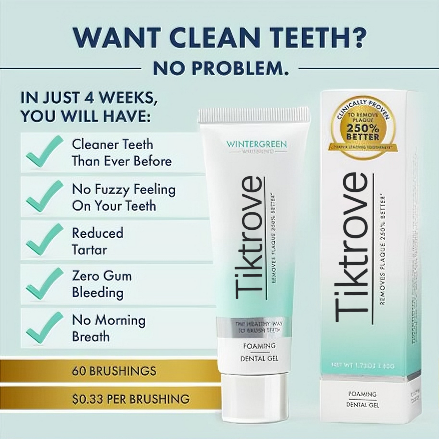 Tiktrove Wintergreen Gel Toothpaste
