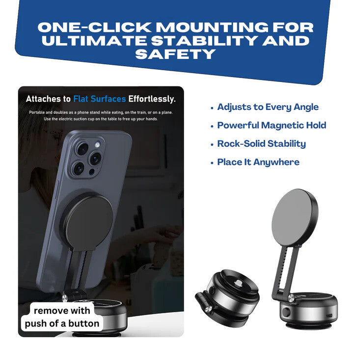 Foldable Portable Vacuum Magnetic Cell Phone Holder