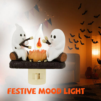 🔥 Ghost Campfire Flickering Nightlight✨🔥👻
