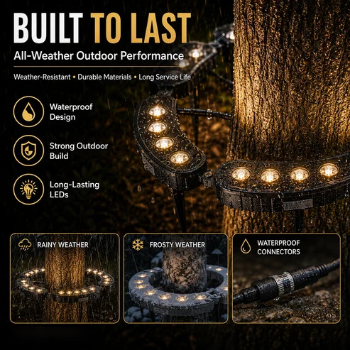 🌳💡 Ring-Shaped Solar Tree Lights – Weatherproof Outdoor Spotlights Ideal for Trees, Pillars, and Gardens