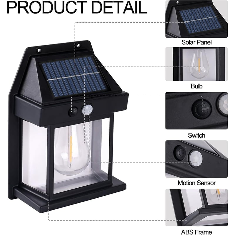 🔥☀️ Solar Wall Lights - Vintage Edison Style with Smart Motion Sensor! ☀️