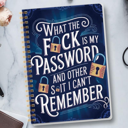 🔥 📅Funny Password Notebook - Spiral Bound with Lock Icons & Funny Security Phrases✍️