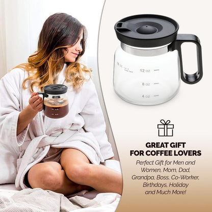 💖☕ 16 Oz Glass Coffee Mug – Coffee Pot Style