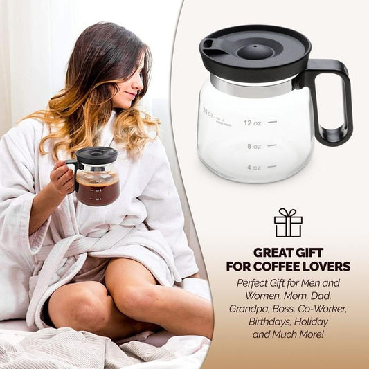 💖☕ 16 Oz Glass Coffee Mug – Coffee Pot Style