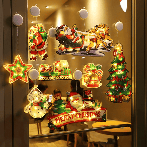 🎄 Christmas Window Hanging Lights 🌟