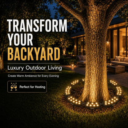 🌳💡 Ring-Shaped Solar Tree Lights – Weatherproof Outdoor Spotlights Ideal for Trees, Pillars, and Gardens