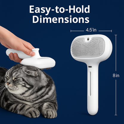 Self-Cleaning Spray Cat Brush for Shedding