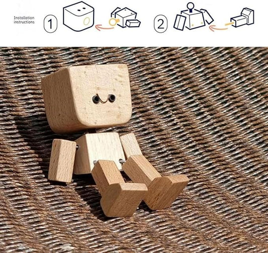 Handmade Charming Shaking Wooden Man Figurine