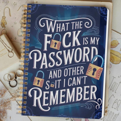 🔥 📅Funny Password Notebook - Spiral Bound with Lock Icons & Funny Security Phrases✍️