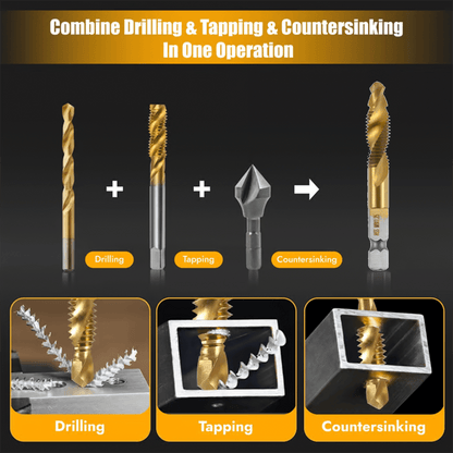 🔥3 In 1 Spiral Tap Hex Shank Drill Bit Set