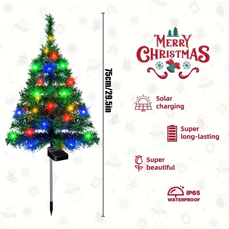 Solar Christmas tree lights holiday decorations