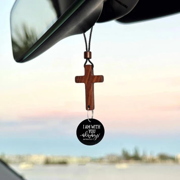 ✝️Bible Verse Car Rearview Hanging Cross Ornament