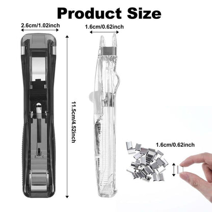 Portable Binder Clip Stapler - Includes 50 reusable clips