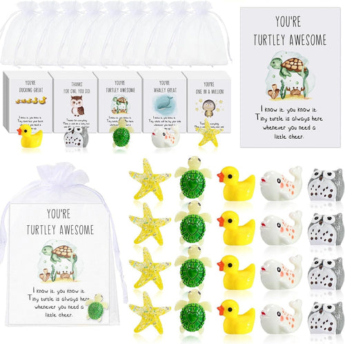 🎁Employee Appreciation Gifts – Funny Resin Animals with Thank You Cards