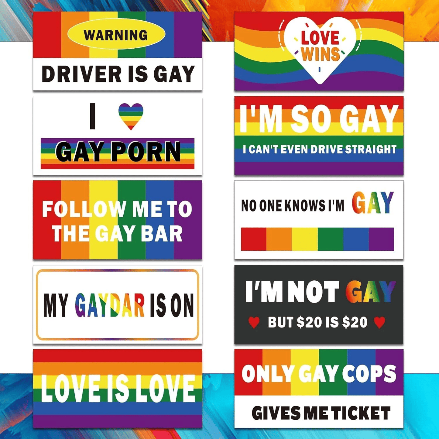 10 Pcs Funny LGBT Stickers Set🌈