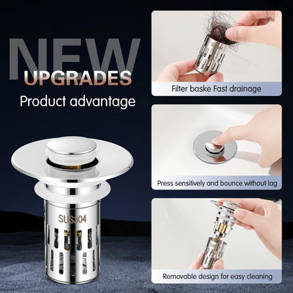 🔥Universal Stainless Steel Drain Strainer (BUY 2 GET 1 FREE)