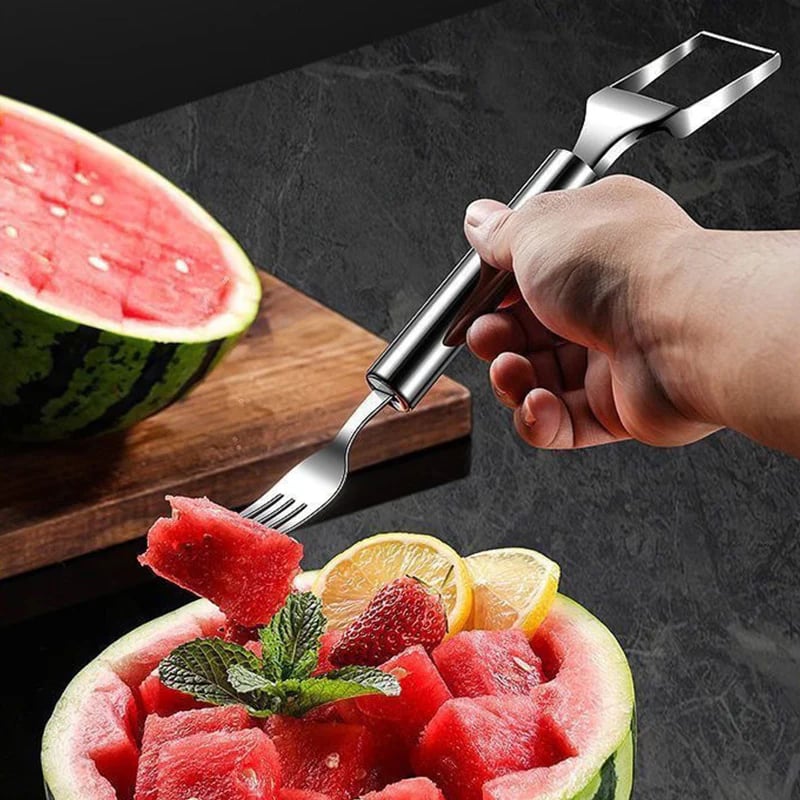🍉 Effortless Fruit Prep✨ 2-in-1 Fruit Cutter & Fork – For Quick and Easy Fruit Serving! 🍓