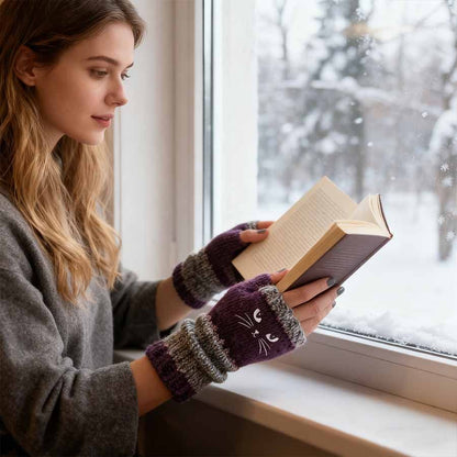 🎁🐱Knitted Fingerless Gloves🧶