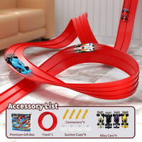 Red 13.1Ft Track with 4 Cars (🎁Beautiful gift box packaging)