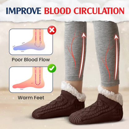TIKTROVE - Fleece-Lined Non-Slip Thermal Slippers Socks
