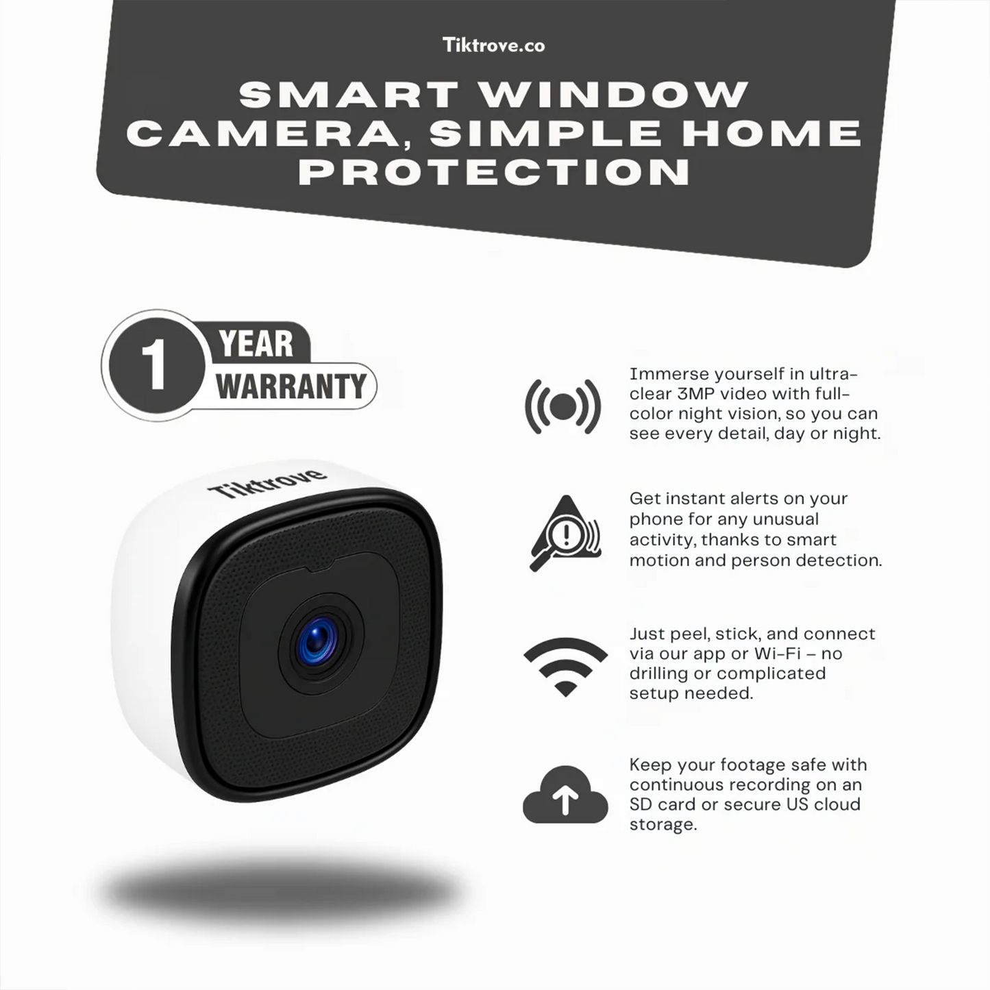 Tiktrove 3MP W150 Window Camera