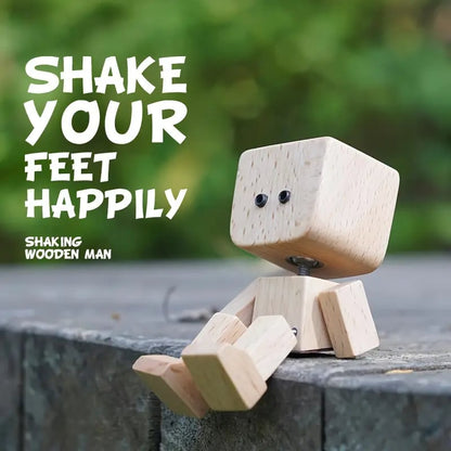 Handmade Charming Shaking Wooden Man Figurine