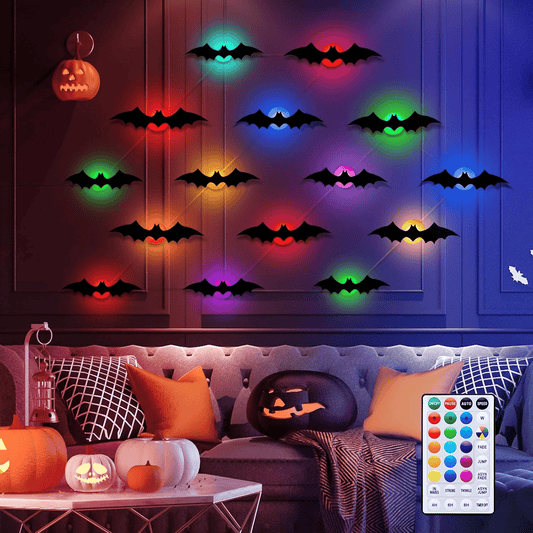 🎁3D Bat Design LED Decoration（1 Set 12 Pcs）