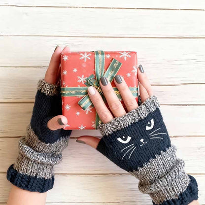 🎁🐱Knitted Fingerless Gloves🧶